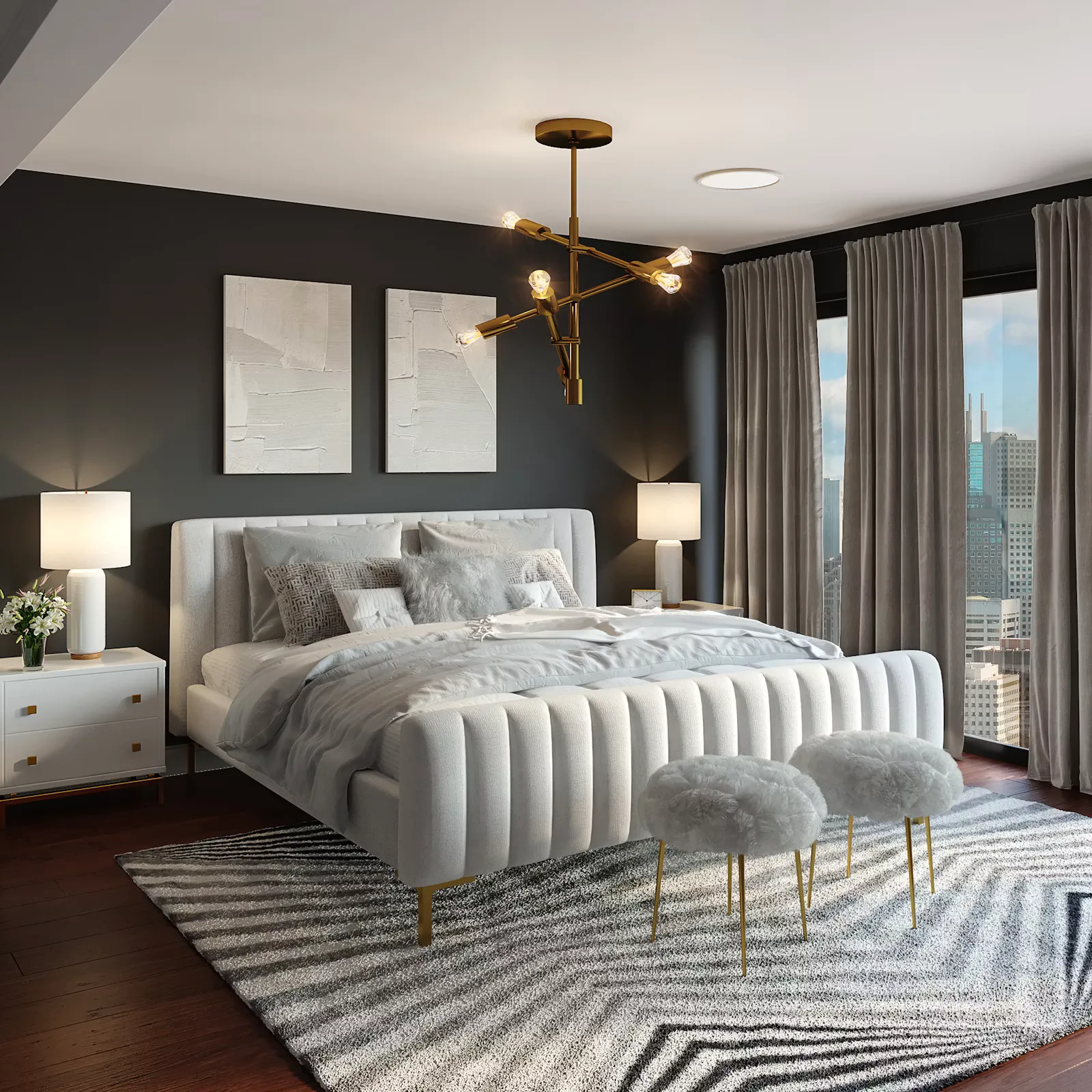 Relaxing bedroom environment